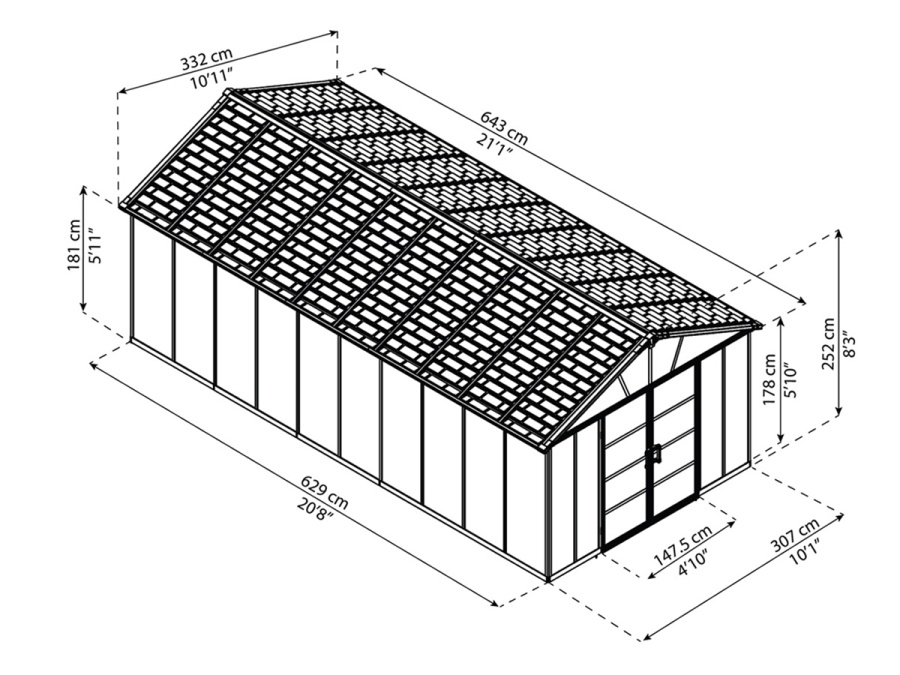Kertes ház bővítése Palram Yukon