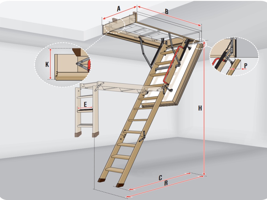 Skladacie podkrovné schody Fakro LWT PH